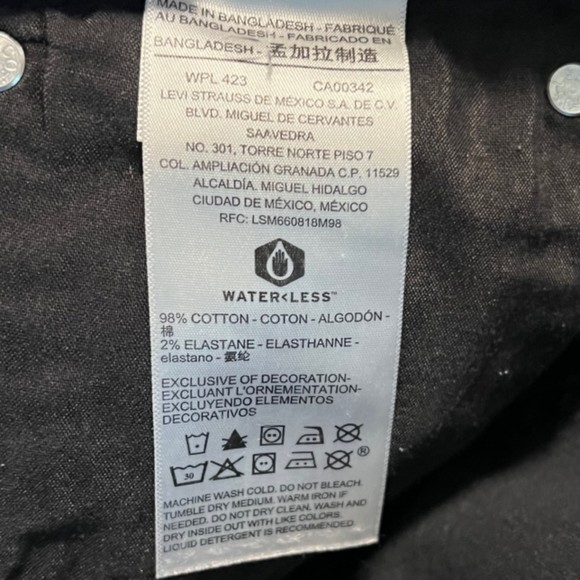 Signature by Levi Strauss Athletic Mens Black Straight Leg Denim Jeans Sze 40x30 - Picture 8 of 12